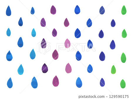 Watercolor material of water droplets that can be used during the rainy season or on rainy days Watercolor material of water droplets that can be used during the rainy season or on rainy days 129590175
