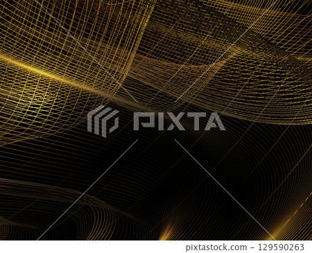 Background with exquisite gold wavy chaotic pattern 129590263