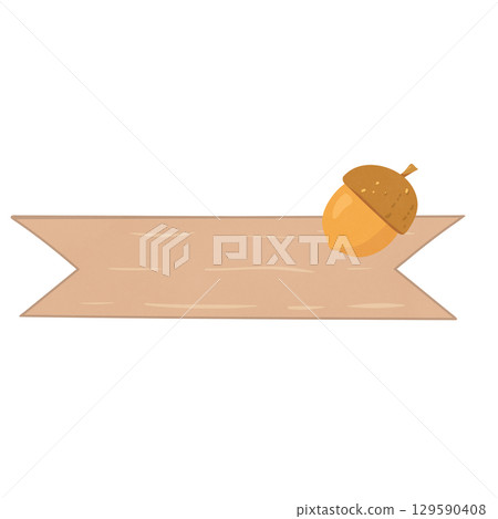 Brown banner with acorn Brown banner with acorn 129590408