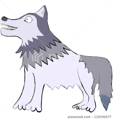 可愛悠閒的狼插畫(滑稽、手繪、PNG) 可愛悠閒的狼插畫(滑稽、手繪、PNG) 129590977