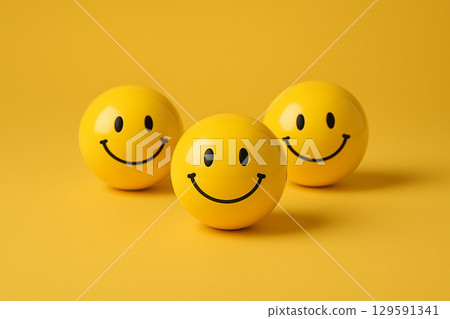 Trio of identical yellow spheres reflecting fairness, consistency, and unbiased inclusion in every environment Trio of identical yellow spheres reflecting fairness, consistency, and unbiased inclusion in every environment 129591341