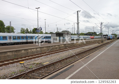Railway at Crailsheim Station, Germany 129592263