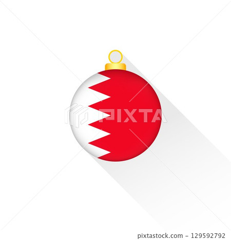 Bahrain National Flag Christmas Decoration. Bahrain National Flag Christmas Decoration. 129592792