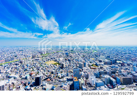 Panoramic view of the Enshu Sea on the south side of Hamamatsu Station [Urban landscape of Hamamatsu City] 129592799