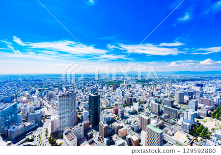 Panoramic view of Hamamatsu Castle north of Hamamatsu Station [Urban landscape of Hamamatsu City] 129592880