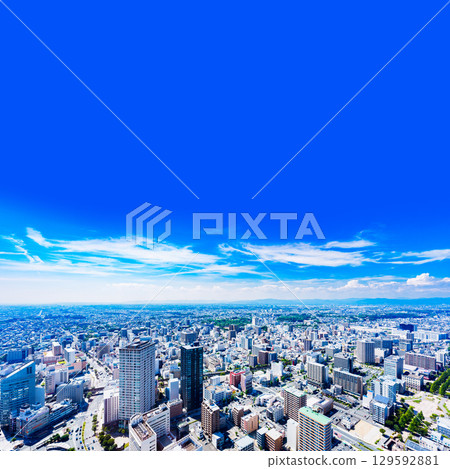濱松站北側的濱松城全景[濱松市的城市景觀] 129592881