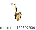 Alto saxophone illustration 129592900