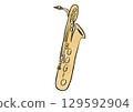 Baritone Saxophone Illustration 129592904