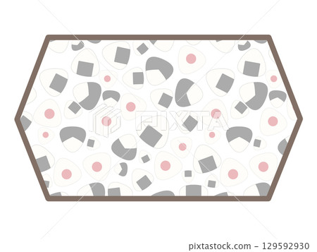 Rice ball hexagonal frame Rice ball hexagonal frame 129592930