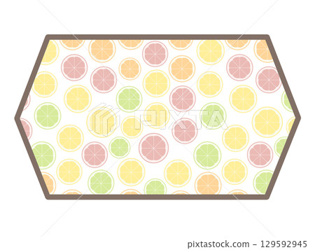 Citrus hexagonal frame Citrus hexagonal frame 129592945
