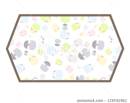 Small bird hexagonal frame Small bird hexagonal frame 129592962