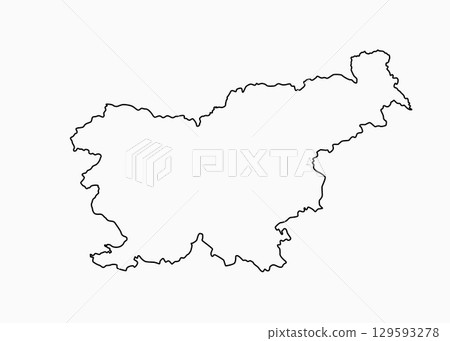 Vector outline map of Slovenia line border country Vector outline map of Slovenia line border country 129593278