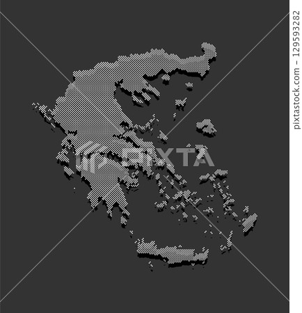 Vector map of Greece from points, dotted template Vector map of Greece from points, dotted template 129593282