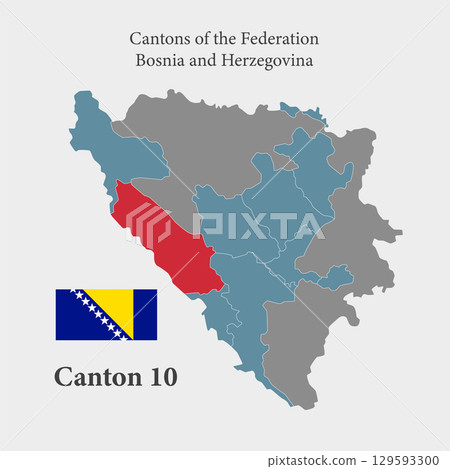 Map of Bosnia Herzegovina - Canton 10 129593300