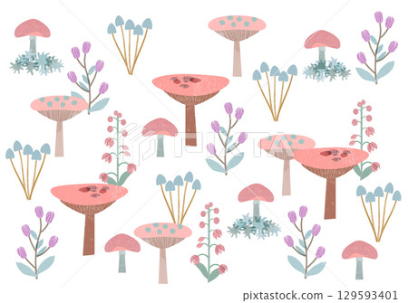 mushroom background illustration 129593401