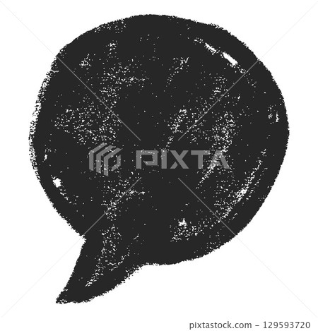Speech bubble black chalk or crayon texture round silhouette, vector cartoon graphite text box, dialogue cloud Speech bubble black chalk or crayon texture round silhouette, vector cartoon graphite text box, dialogue cloud 129593720