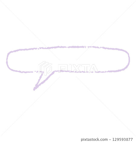 Speech bubble purple outline blank, vector cartoon crayon communication frame horizontal rectangle shape, chalk text box Speech bubble purple outline blank, vector cartoon crayon communication frame horizontal rectangle shape, chalk text box 129593877