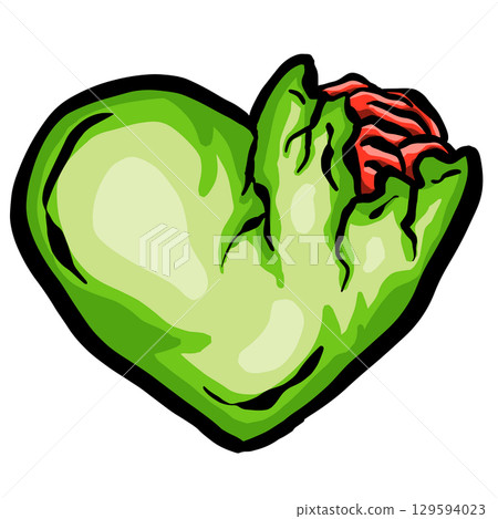 Cartoon Zombie Dead Heart Broken Love Illustration Cartoon Zombie Dead Heart Broken Love Illustration 129594023