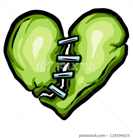 Cartoon Zombie Dead Heart Broken Love Illustration Cartoon Zombie Dead Heart Broken Love Illustration 129594025