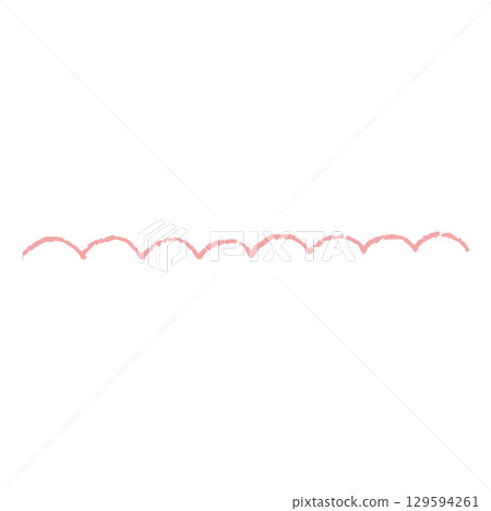 Red crayon sketch hand painting, vector important underlined, pencil or chalk wavy line, arc pattern emphasis stroke 129594261