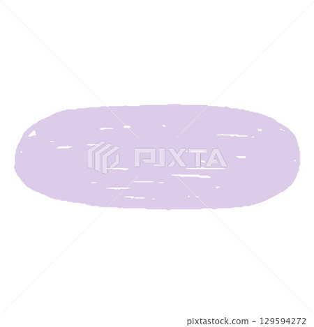 Abstract oval frame in pastel purple color with jagged edges, childish pencil drawing. 129594272