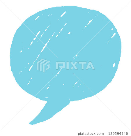 Speech bubble crayon blue shape, vector cartoon communication chat round frame, text box chalk texture, dialogue cloud Speech bubble crayon blue shape, vector cartoon communication chat round frame, text box chalk texture, dialogue cloud 129594346
