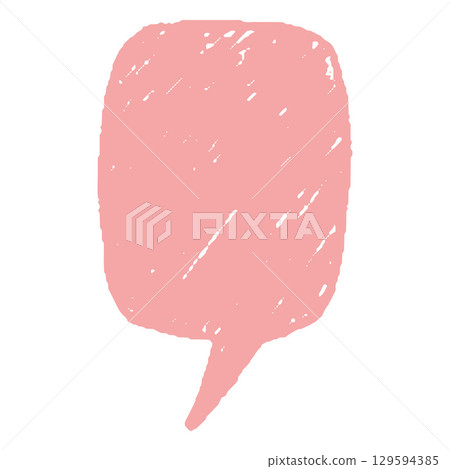 Speech bubble crayon pastel pink silhouette, vector cartoon communication chat vertical frame, text box chalk texture Speech bubble crayon pastel pink silhouette, vector cartoon communication chat vertical frame, text box chalk texture 129594385