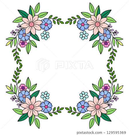 floral background with butterflies 129595369