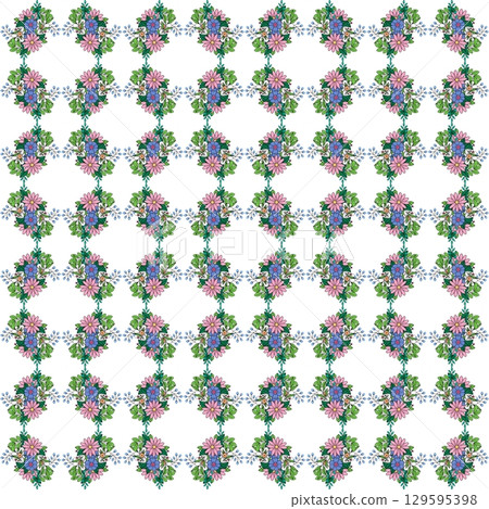 floral background with butterflies 129595398
