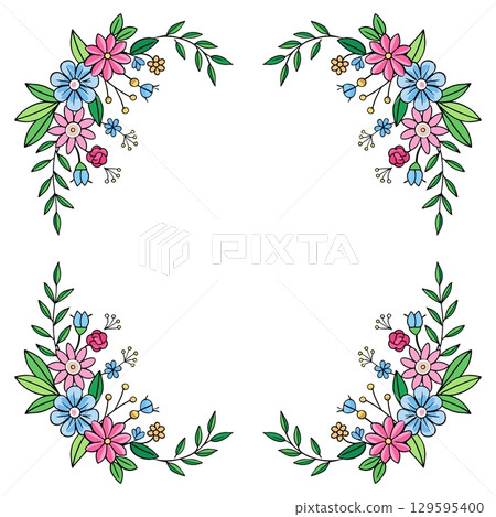 floral background with butterflies floral background with butterflies 129595400