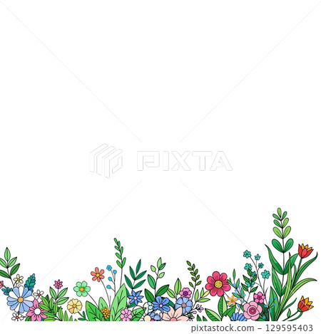 floral background with butterflies floral background with butterflies 129595403