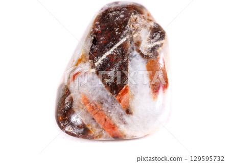 Macro mineral stone jasper on a white background Macro mineral stone jasper on a white background 129595732
