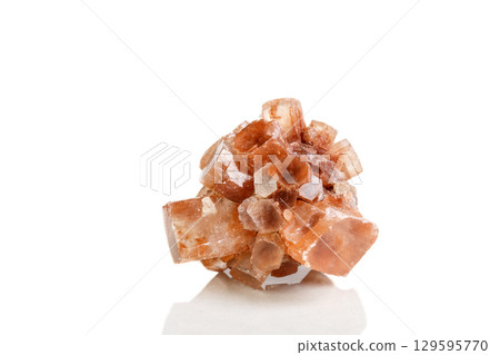 Macro mineral stone Aragonite on a black background Macro mineral stone Aragonite on a black background 129595770