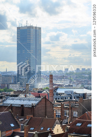 Aerial cityscape view of Brussels, capital of Belgium and seat of the European Union 129596310
