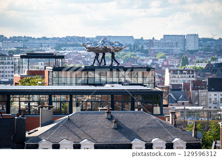 Aerial cityscape view of Brussels, capital of Belgium and seat of the European Union Aerial cityscape view of Brussels, capital of Belgium and seat of the European Union 129596312