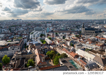 Aerial cityscape view of Brussels, capital of Belgium and seat of the European Union Aerial cityscape view of Brussels, capital of Belgium and seat of the European Union 129596317