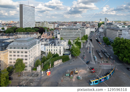 Aerial cityscape view of Brussels, capital of Belgium and seat of the European Union 129596318