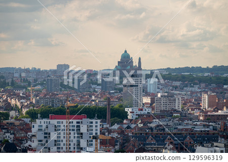 Aerial cityscape view of Brussels, capital of Belgium and seat of the European Union 129596319