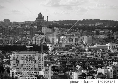 Aerial cityscape view of Brussels, capital of Belgium and seat of the European Union 129596321