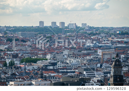 Aerial cityscape view of Brussels, capital of Belgium and seat of the European Union 129596328