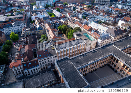 Aerial cityscape view of Brussels, capital of Belgium and seat of the European Union 129596329