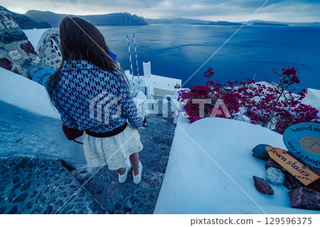 Beautiful landscape of Santorini 129596375