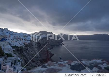 聖托里尼的美麗風景 129596382