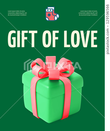 Winter 3d Gift Box Magic Merry Christmas and Happy New Year Concept Placard Poster Banner Card Template. Vector Winter 3d Gift Box Magic Merry Christmas and Happy New Year Concept Placard Poster Banner Card Template. Vector 129596566