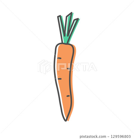 Carrot line icon isolated on white background. Simple vegetable icon symbol. Vector illustration Carrot line icon isolated on white background. Simple vegetable icon symbol. Vector illustration 129596803