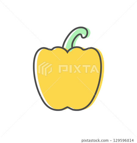Bell pepper, paprika, sweet pepper line icon. Simple vegetable icon symbol. Vector illustration 129596814