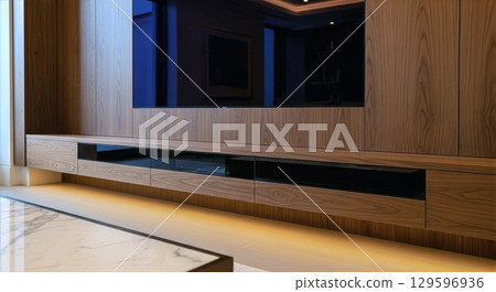 Modern Wooden TV Wall Unit with Built-in Entertainment Center Modern Wooden TV Wall Unit with Built-in Entertainment Center 129596936