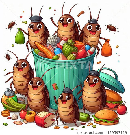 Trash and cockroaches 129597119