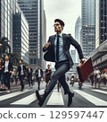 Running businessman 129597447