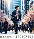 Running businessman 129597451